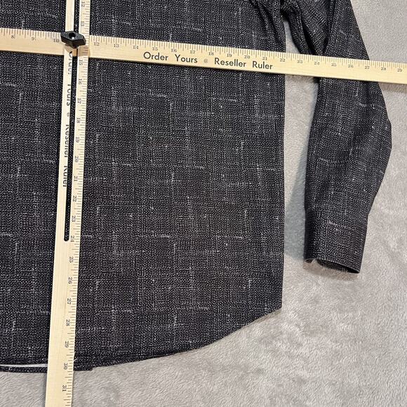 Bugatchi Shirt Mens Large Black OoohCotton Tech 8 Way Stretch Button Up Modern - Picture 9 of 9